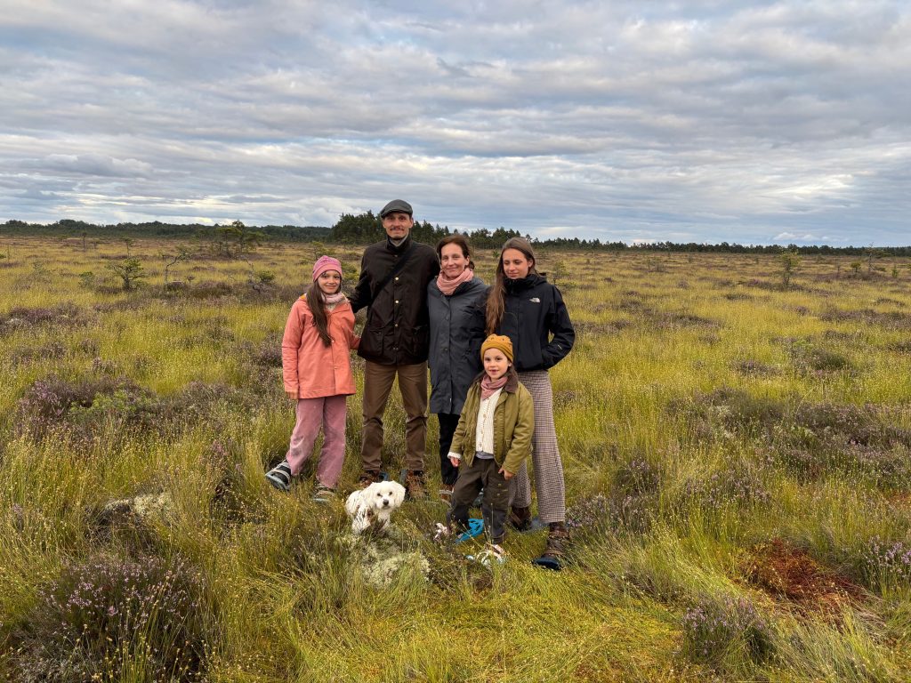 Family in the bog landscape